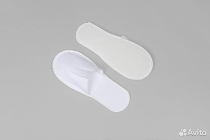 604-047 Тапочки махровые one size 1пар махра белый