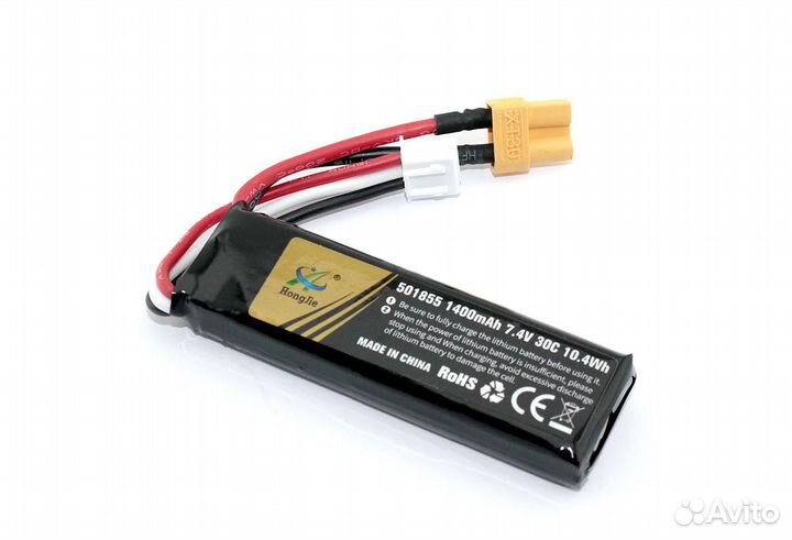 Аккумулятор Li-Pol 7.4v 501855 1400mah XT30-plug
