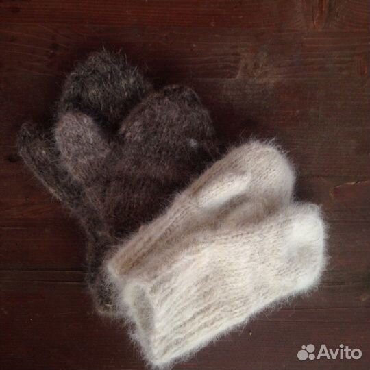 Детские варежки из собачьей шерсти