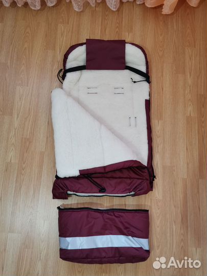 Зимний конверт в коляску овчина