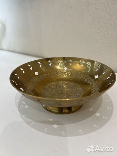 Ваза фруктовница конфетница латунь