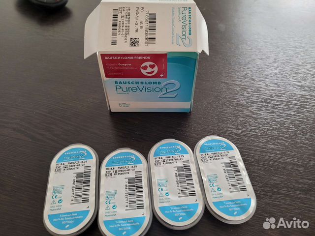 Линзы ежемесячные -3,75