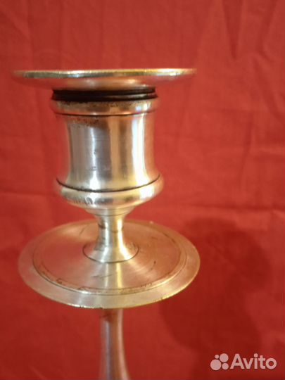 Старинный подсвечник. Клеймо серебрение, высота 25