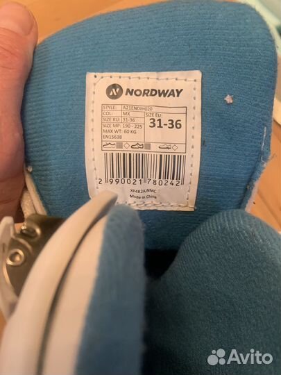 Коньки детские раздвижные nordway 31 36