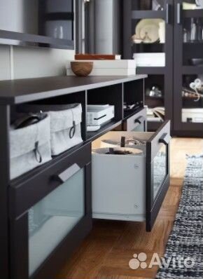 Тумба для тв Икеа Бримнэс 180 см черный