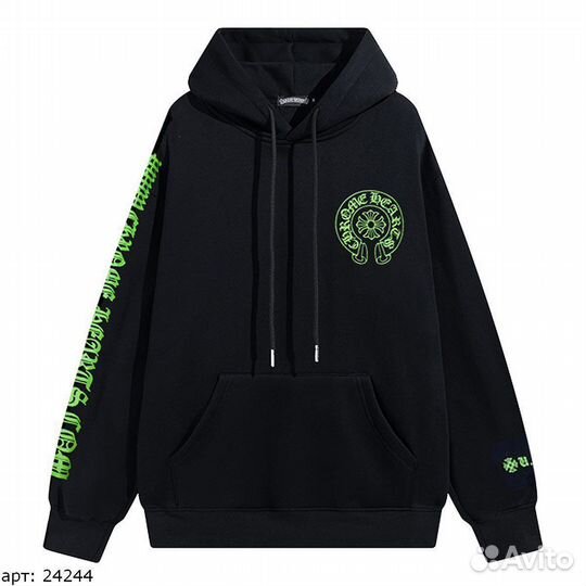 Зип худи Chrome Hearts green logo