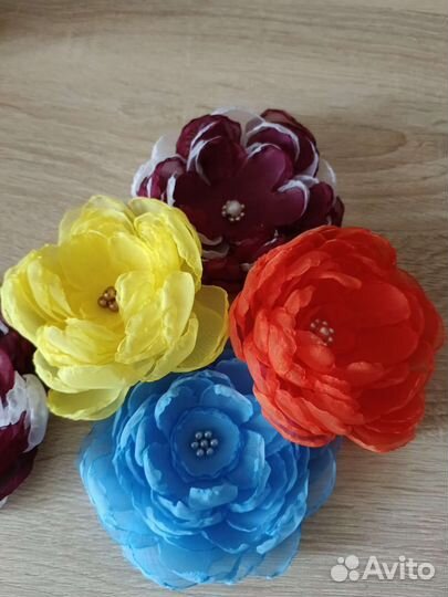 Цветы из ткани/бумаги ручной работы