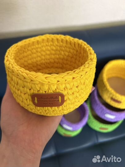 Вязанные корзинки