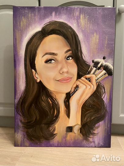 Портреты, шаржи акрилом на холсте