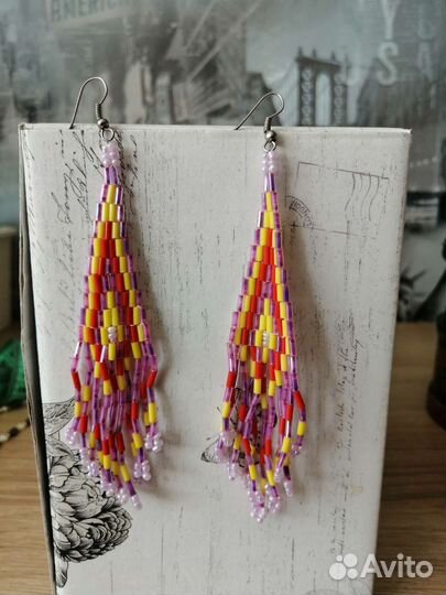 Серьги летние из бисера