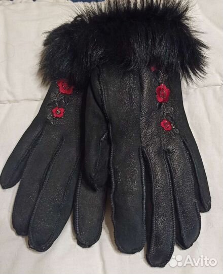 Перчатки женские кожаные