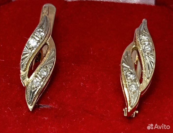 Серьги золотые 583 пробы СССР
