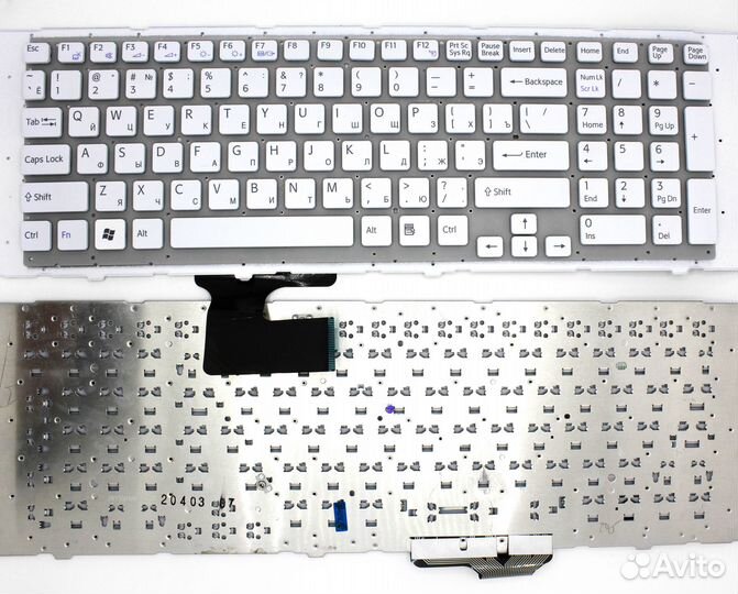 Клавиатура для ноутбука Sony VPC-EJ белая p/n: 14