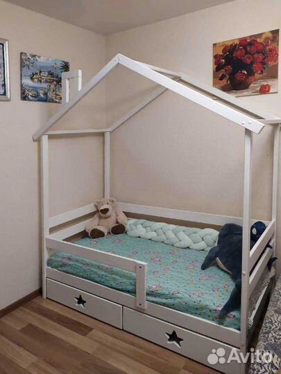 Кроватка MY place для малышаТеремок из натуральног