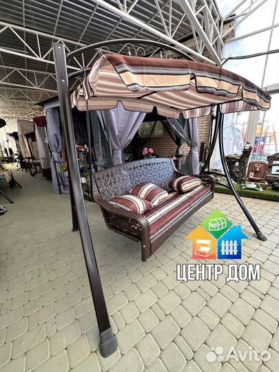 Качели садовые ротанг