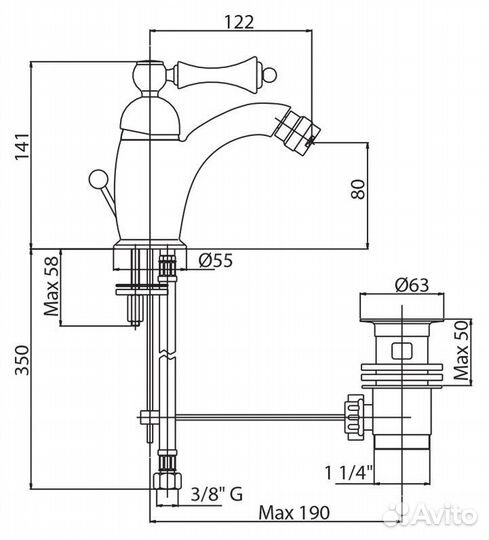 Cezares margot-BSM1-01-Bi/A Смеситель д