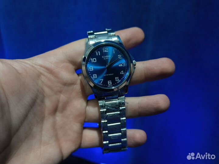 Мужские Кварцевые часы Casio Классик Синие