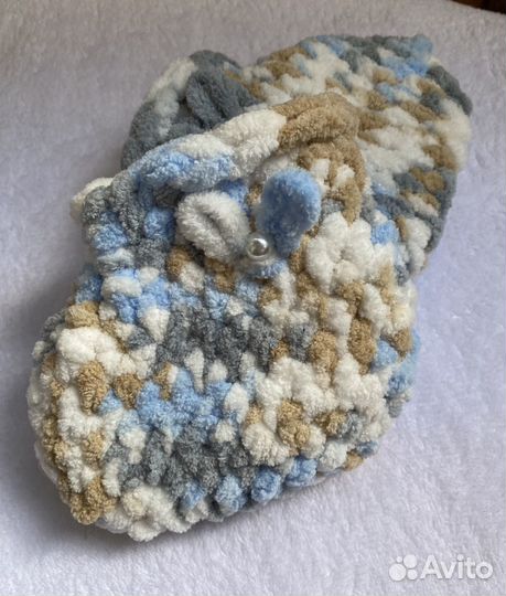 Пинетки вязаные утепленные