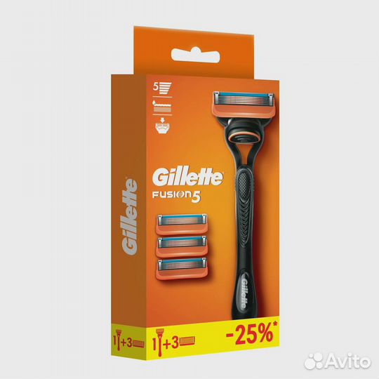 Бритва Gillette Fusion5 (4 сменные касеты, набор)