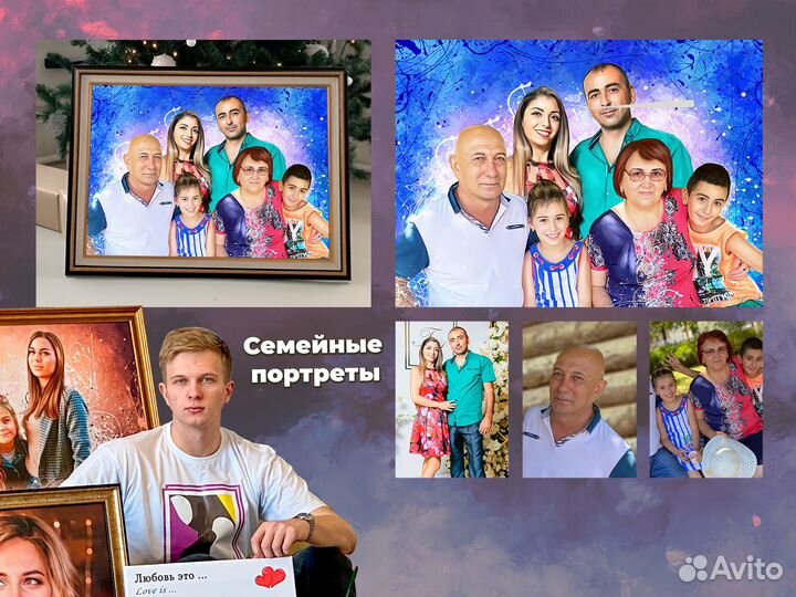 Портрет по фото, портрет на холсте