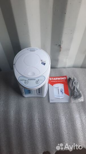 Термопот Starwind STP3402 3.8л. 800Вт белый/голубо