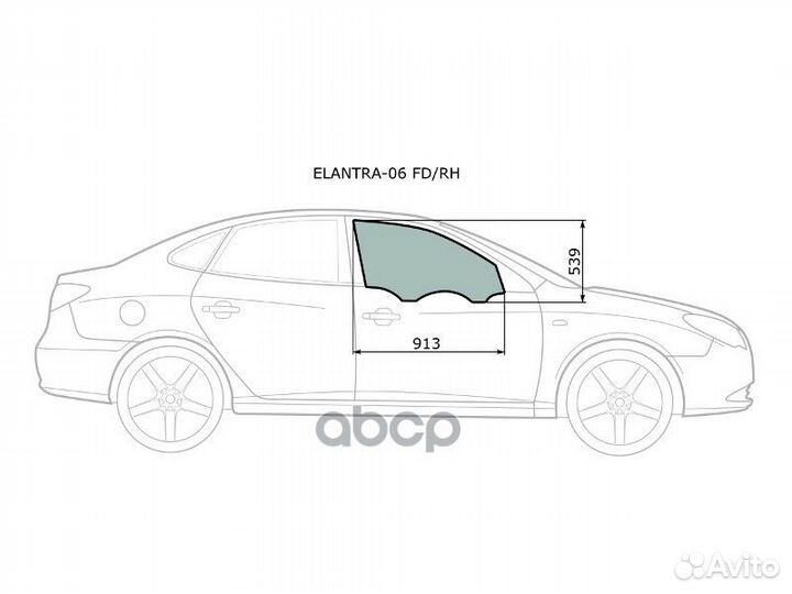 Стекло боковое опускное (Спереди/ Справа/ Цвет