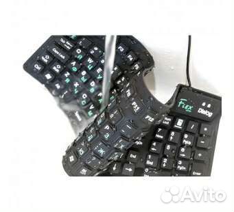 Клавиатура USB гибкая резиновая мягкая новая