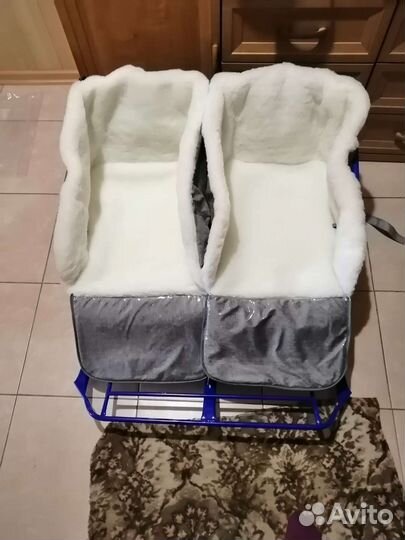 Санки для двойни с колёсами