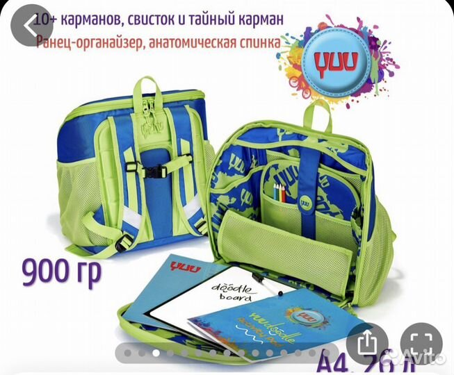 Рюкзак школьный новый YUU Max Blue