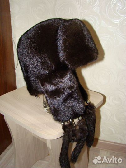Шапка-ушанка норковая