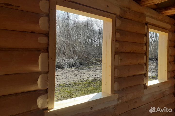 Обсады окосячки оконных проемов в деревянном доме