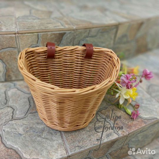 Корзина для детского велосипеда на руль, плетеная