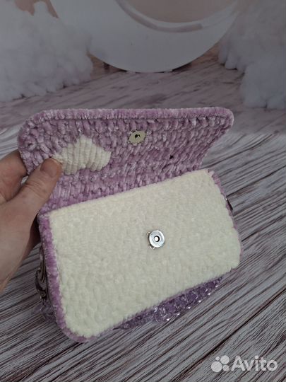 Сумка ручной работы из плюшевой пряжи