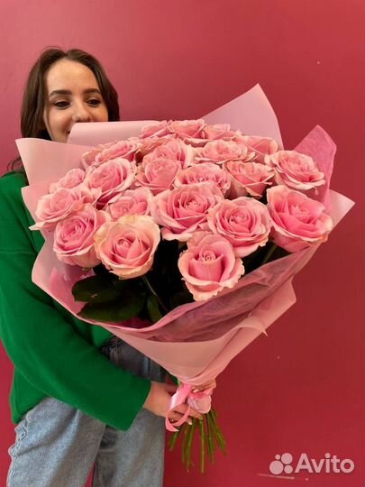 Букет свежих роз 25 шт