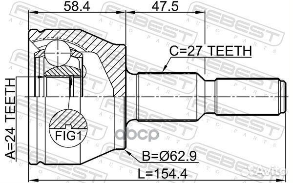 2110-CB7 ШРУС наружный к-кт Ford C-Max/Focus 1