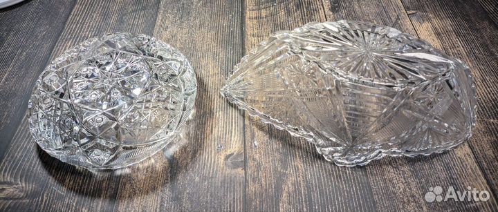 Пепельница, ваза для конфет, хрусталь СССР