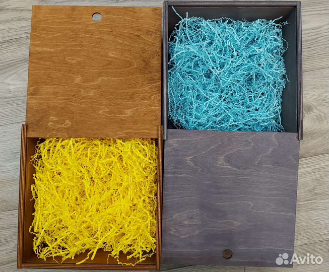 Деревянный подарочный бокс с наполнителем