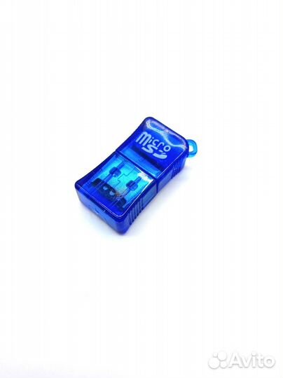 Переходник/card reader/USB-MicroSD/Синий