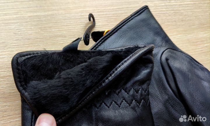 Мужские зимние теплве Перчатки кожа теленка мутон