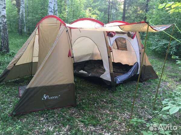 Палатка 4-х местная с кухней +навес