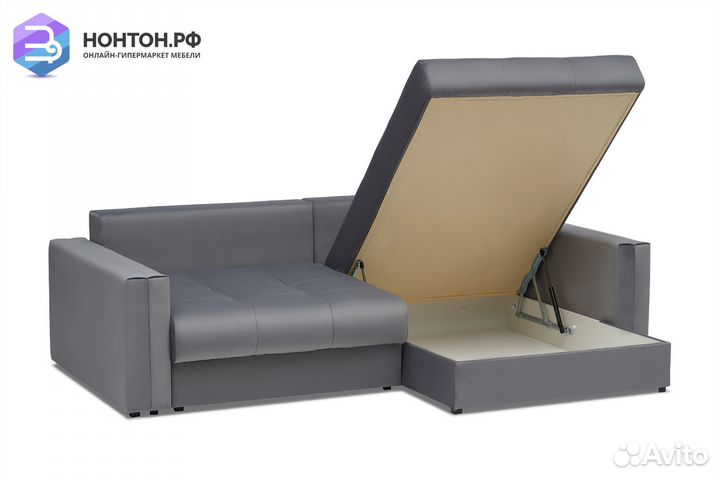 Диван угловой тик-так Монарх темно-серый