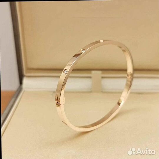 Браслет Cartier Love розовое золото 0,12ct