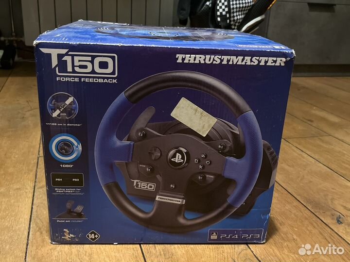 Игровой руль с педалями thrustmaster t150