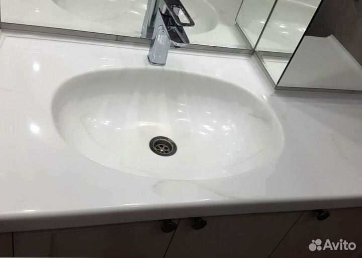 Столешница для ванной из искуственного камня