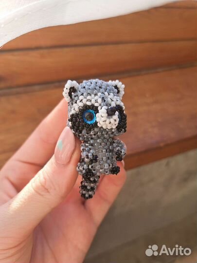 Амингуруми из бисера. Енотик