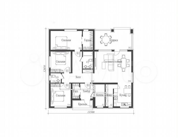 Дом 140 м² на участке 8 сот.