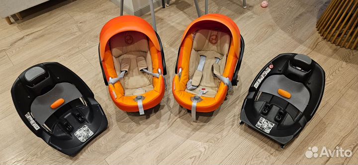 Автолюлька cybex aton q isofix для близнецов/двойн
