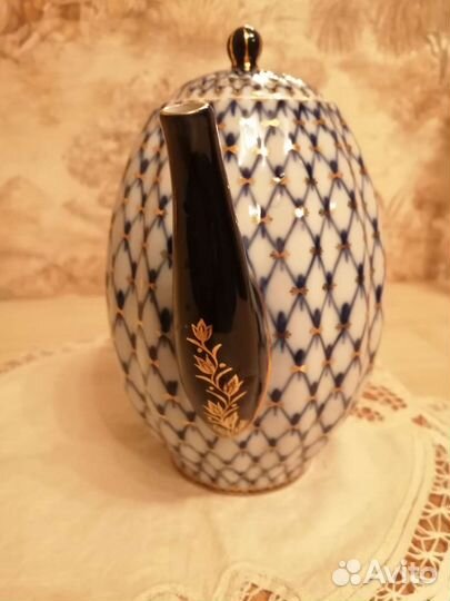 Кофейник 1.2 л кобальтовая сеточка лфз