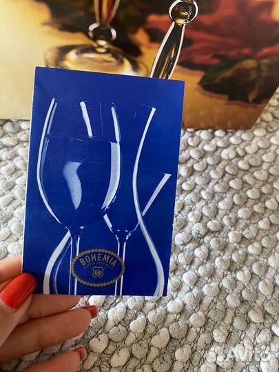 Фужеры для вина / богемское стекло/ 5 штук