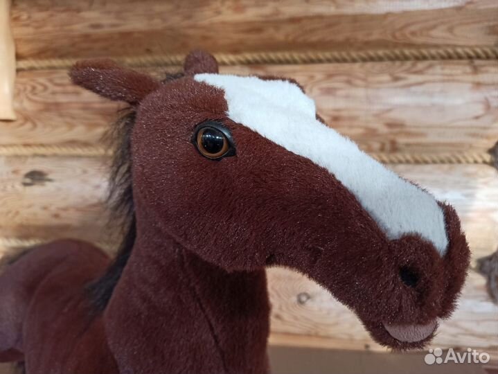 Лошадь игрушка мягкая коричневая